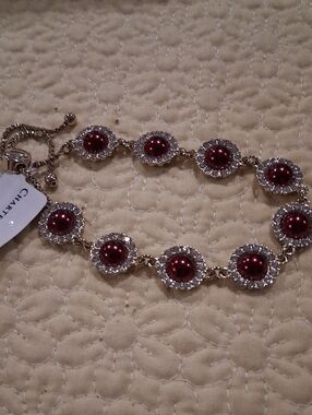 Charm Red Crystal Halo Bracelet  Charter Club